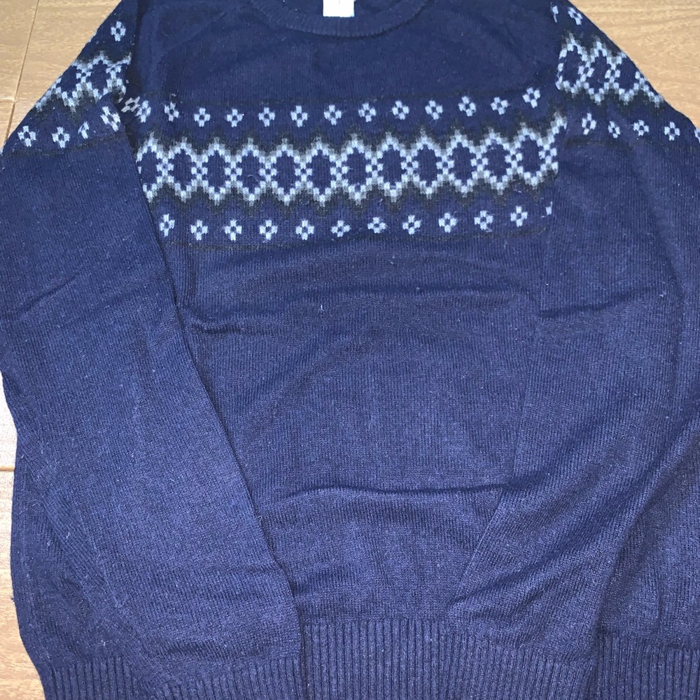 GAP Men's Navy Patterned Sweater Size Medium